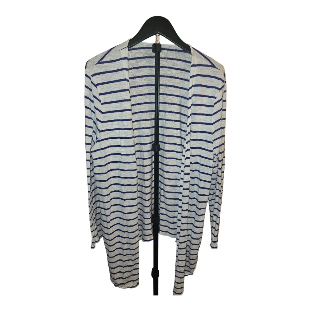 Chico's Navy and White Striped Top